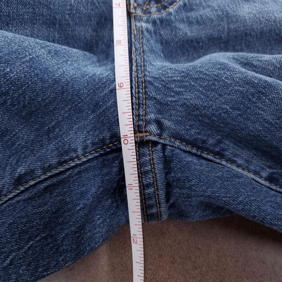 J.Crew Jeans Women's 28 Blue Mid-Rise Flare Crop Raw Hem Distressed Y2K Retro - Picture 8 of 13